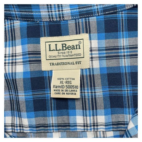 L.L.Bean Traditional Fit Plaid Shirt XL-REG - Picture 5 of 8